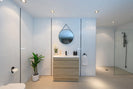 SLIM 600X360X860MM PLYWOOD FLOOR STANDING VANITY - LIGHT OAK WITH CERAMIC TOP - NZHomeware