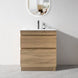 SLIM 600X360X860MM PLYWOOD FLOOR STANDING VANITY - LIGHT OAK WITH CERAMIC TOP - NZHomeware