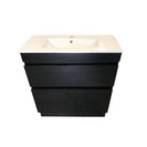 SLIM 750X360X860MM PLYWOOD FLOOR STANDING VANITY - BLACK WITH CERAMIC TOP - NZHomeware
