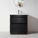 SLIM 750X360X860MM PLYWOOD FLOOR STANDING VANITY - BLACK WITH CERAMIC TOP - NZHomeware