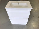SLIM 750X360X860MM PLYWOOD FLOOR STANDING VANITY - GlOSS WHITE WITH CERAMIC TOP - NZHomeware