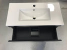 SLIM 900X360X860MM PLYWOOD FLOOR STANDING VANITY - BLACK WITH CERAMIC TOP - NZHomeware