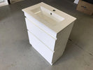 SLIM 900X360X860MM PLYWOOD FLOOR STANDING VANITY - GlOSS WHITE WITH CERAMIC TOP - NZHomeware