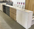 SLIM 900X360X860MM PLYWOOD FLOOR STANDING VANITY - GlOSS WHITE WITH CERAMIC TOP - NZHomeware