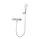 Solid Brass Bathroom Square Chrome Mixer Diverter with ABS Handheld Shower Waterfall Spout Water Hose Set - NZHomeware