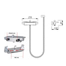 Solid Brass Bathroom Square Chrome Mixer Diverter with ABS Handheld Shower Waterfall Spout Water Hose Set - NZHomeware