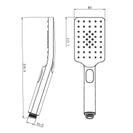 Solid Brass Bathroom Square Chrome Mixer Diverter with ABS Handheld Shower Waterfall Spout Water Hose Set - NZHomeware