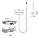 Solid Brass Bathroom Square Chrome Mixer Diverter with Waterfall Spout Water Hose Set - NZHomeware