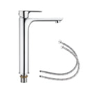 Solid Brass Chrome Tall Basin Mixer Tap Bathroom Basin Tap - NZHomeware