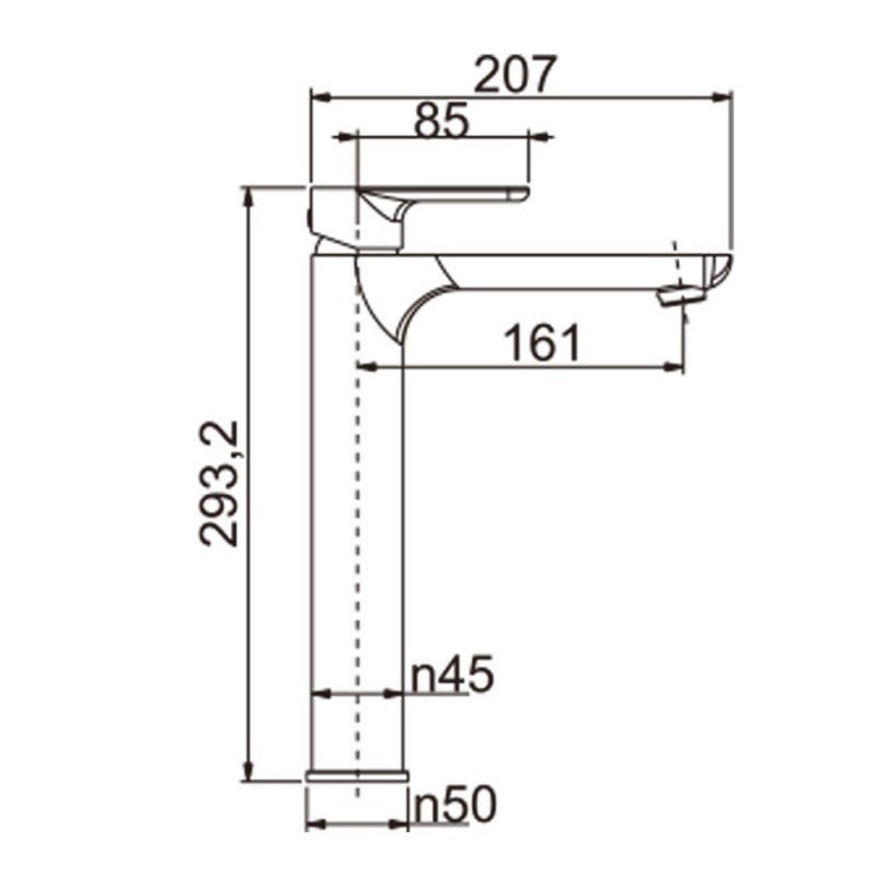 Solid Brass Chrome Tall Basin Mixer Tap Bathroom Basin Tap size guide 1