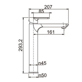 Solid Brass Chrome Tall Basin Mixer Tap Bathroom Basin Tap - NZHomeware