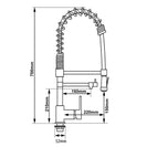 Spring Chrome Commercial Double Spout Kitchen/Laundry Sink Mixer Taps Swivel Kitchen Tapware - NZHomeware
