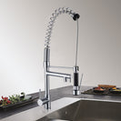 Spring Chrome Commercial Double Spout Kitchen/Laundry Sink Mixer Taps Swivel Kitchen Tapware - NZHomeware