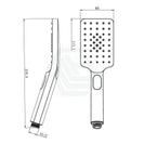 Square 3 Functions Gunmetal Grey Rainfall Hand Held Shower Head Only - NZHomeware