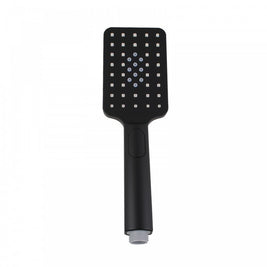 Square 3 Functions Matte Black Rainfall Hand Held Shower Head Only - NZHomeware