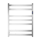 Square 7Bars 800Hx600Wx120D mm Heated Towel Rack With Timer Chrome - NZHomeware