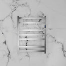 Square 7Bars 800Hx600Wx120D mm Heated Towel Rack With Timer Chrome - NZHomeware