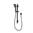 Square Black Wall Mounted Sliding Rail with Handheld Shower and Water Hose & Wall Connector - NZHomeware