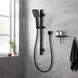 Square Black Wall Mounted Sliding Rail with Handheld Shower and Water Hose & Wall Connector - NZHomeware
