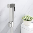 Square Brass Brushed Nickel Toilet Bidet Spray Kit with 1.2m PVC Hose - NZHomeware