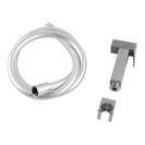 Square Brass Brushed Nickel Toilet Bidet Spray Kit with 1.2m PVC Hose - NZHomeware