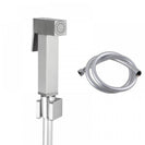 Square Brass Brushed Nickel Toilet Bidet Spray Kit with 1.2m PVC Hose - NZHomeware