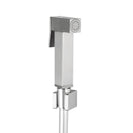 Square Brass Brushed Nickel Toilet Bidet Spray Kit with 1.2m PVC Hose - NZHomeware