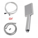 Square Chrome ABS Handheld Shower Head With Water Hose - NZHomeware
