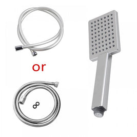 Square Chrome ABS Handheld Shower Head With Water Hose - NZHomeware
