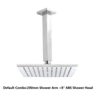 Square Chrome Rainfall Shower Head with Ceiling Mounted Shower Arm - NZHomeware