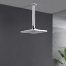 Square Chrome Rainfall Shower Head with Ceiling Mounted Shower Arm - NZHomeware
