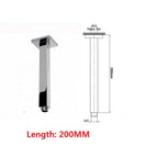 Square Chrome Rainfall Shower Head with Ceiling Mounted Shower Arm - NZHomeware