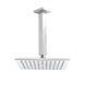 Square Chrome Rainfall Shower Head with Ceiling Mounted Shower Arm - NZHomeware