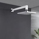 Square Chrome Rainfall Shower Head With Wall Mounted Shower Arm - NZHomeware