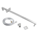 Square Chrome Shower Rail with handheld shower - NZHomeware