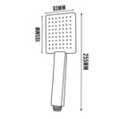 Square Chrome Shower Rail with handheld shower - NZHomeware