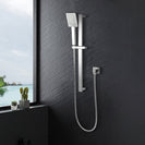 Square Chrome Shower Rail with handheld shower - NZHomeware