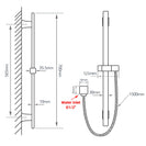 Square Chrome Sliding Shower Rail with 3 Functions Handheld Shower - NZHomeware
