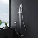 Square Chrome Sliding Shower Rail with 3 Functions Handheld Shower - NZHomeware