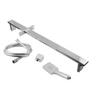 Square Chrome Sliding Shower Rail with Handheld Shower Wall Connector Set - NZHomeware