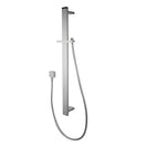 Square Chrome Sliding Shower Rail with Handheld Shower Wall Connector Set - NZHomeware