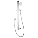 Square Chrome Sliding Shower Rail with Handheld Shower Wall Connector Set - NZHomeware