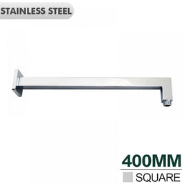 Square Chrome Stainless steel Wall Mounted Shower Arm 400mm - NZHomeware