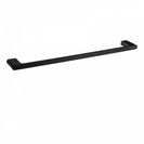 Square Matt Black Single Towel Rail 600mm Solid Brass Wall Mounted - NZHomeware
