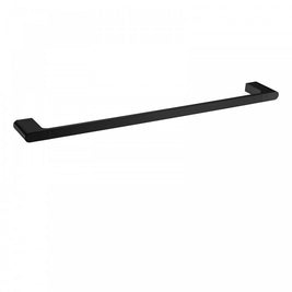 Square Matt Black Single Towel Rail 600mm Solid Brass Wall Mounted - NZHomeware
