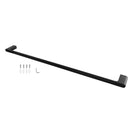 Square Matt Black Single Towel Rail 600mm Solid Brass Wall Mounted - NZHomeware