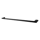 Square Matt Black Single Towel Rail 600mm Solid Brass Wall Mounted - NZHomeware