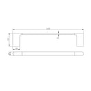 Square Matt Black Single Towel Rail 600mm Solid Brass Wall Mounted - NZHomeware