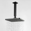 Square Matte Black 200mm ABS Shower Head with Ceiling Mounted Shower Arm - NZHomeware