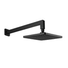 Square Matte Black 200mm ABS Shower Head with Wall Mounted Shower Arm - NZHomeware